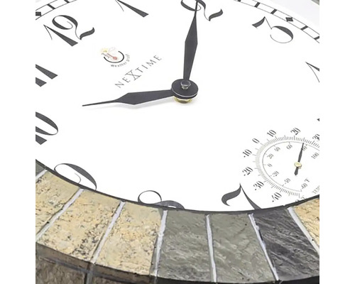 Horloge murale avec thermomètre et bordure en mosaïque
