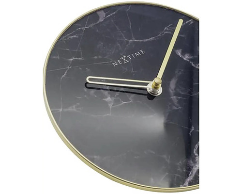 Horloge murale Nextime aspect marbre et aiguilles dorées