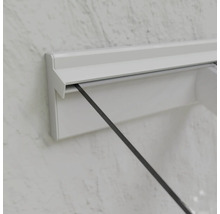 ARON Vordach Pultform Paris VSG 175x75 cm weiß inkl. Konsole R und Regenrinne beidseitig-thumb-7