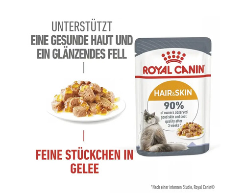 Royal Canin Hair and Skin Katzenfutter mit feinen Stücken in Gelee