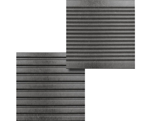 Façade métallique avec structure rainurée horizontale