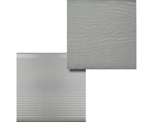 Terrassendiele mit gerillter Oberfläche und Terrassendiele mit Holzstruktur