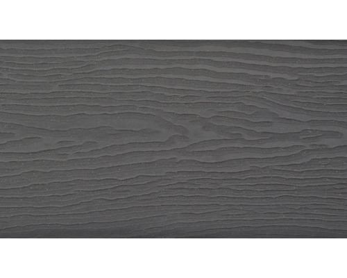 Dunkelgraue Fassadenverkleidung mit Holzstruktur