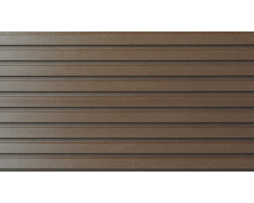 Gros plan d''un bardage de façade marron.