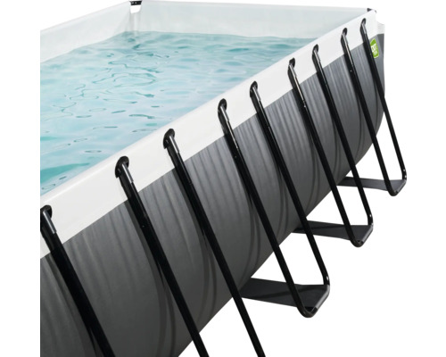 Piscine hors sol avec cadre en acier et eau