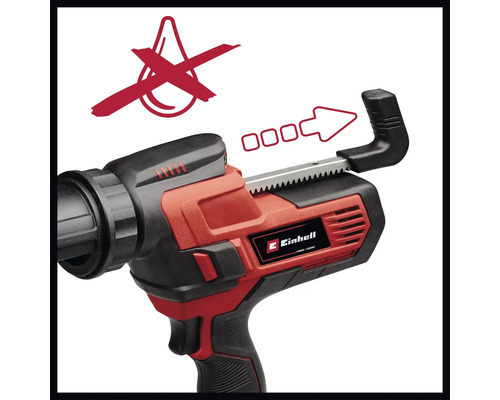 Symbole pour absence de gouttes et symbole pour avance automatique sur un pistolet à cartouche d'Einhell