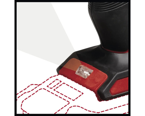 Gros plan d'une agrafeuse à batterie avec éclairage LED