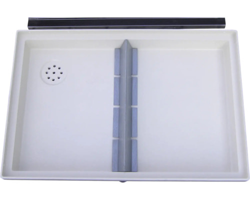 Receveur de douche plat avec évacuation et cloison