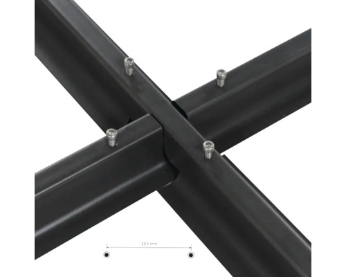 Pied croisé en métal avec vis