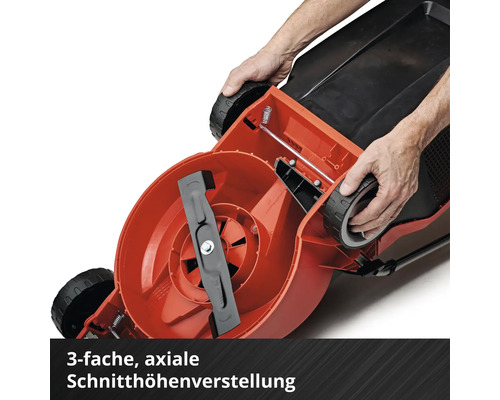 Rasenmäher mit axialer, dreifacher Schnitthöhenverstellung