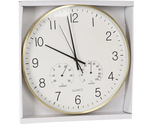 Wanduhr mit Thermometer und Hygrometer