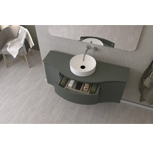 Plan de toilette Baden Haus Vague 138 x 51 cm vert foncé sans découpe