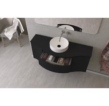 Plan de toilette Baden Haus Vague 138 x 51 cm noir mat sans découpe