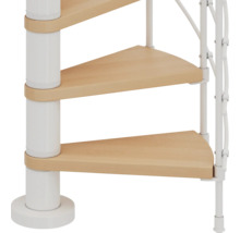 Pertura Spindeltreppe Koralia Buche Leimholz Ø 120 cm Weiß 13 Stufen 14 Steigungen