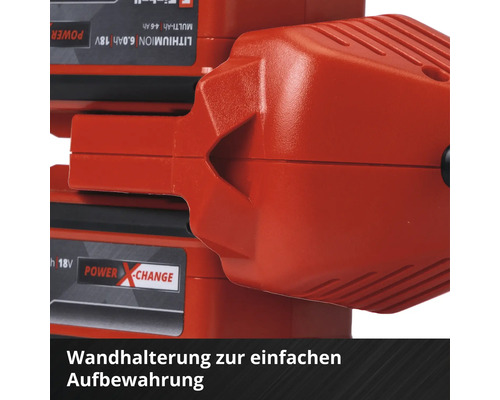 Einhell Power X-Change Akkus mit Wandhalterung zur Aufbewahrung
