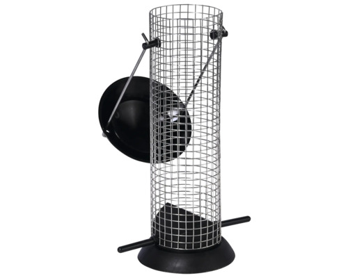 Vogelfutterspender aus Metall mit Futterschale