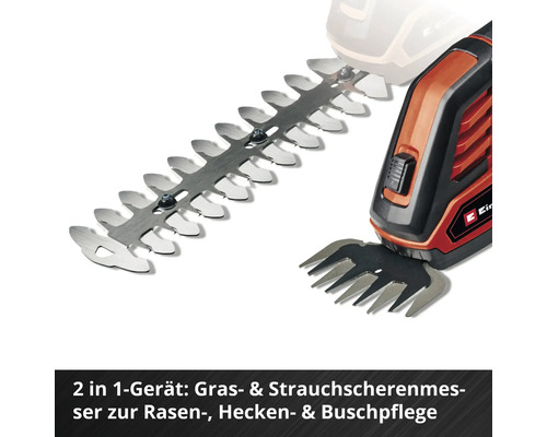 Einhell Akku Gras und Strauchschere mit zwei Messern