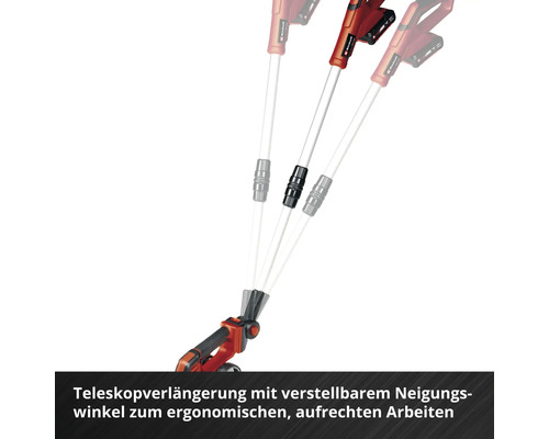 Teleskopverlängerung mit verstellbarem Neigungswinkel für ergonomisches, aufrechtes Arbeiten