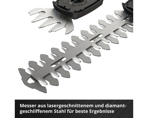 Messer aus lasergeschnittenem und diamantgeschliffenem Stahl einer Heckenschere