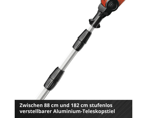 Stufenlos verstellbarer Aluminium Teleskopstiel zwischen 88 Zentimeter und 182 Zentimeter