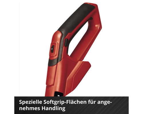 Griff einer Gartenmaschine mit Softgrip-Flächen für komfortable Handhabung.