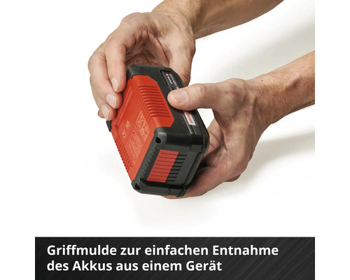 Akku in der Hand für einfachen Austausch