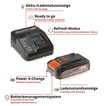Akkuladegerät mit Power X-Change Akku
