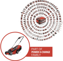 Einhell Power X-Change Familie mit Akku, Rasenmäher und weiteren Werkzeugen