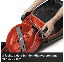 Rasentrimmer mit axialer Schnitthöhenverstellung von 30 bis 70 Millimeter