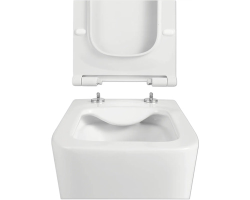 WC en céramique avec abattant ouvert