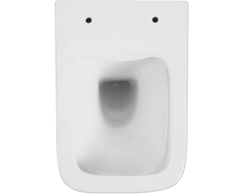 WC suspendu à fond creux en céramique, vue de dessus