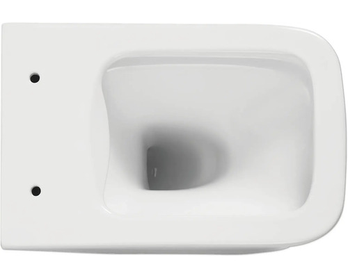 Toilette suspendue blanche vue de dessus