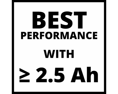 Meilleure performance avec supérieur ou égal à 2.5 Ah