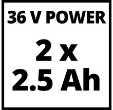 36 volts puissance 2 fois 2,5 ampères-heures
