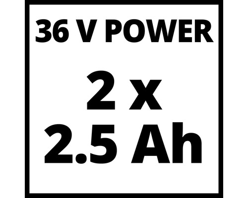 36 volts puissance 2 fois 2,5 ampères-heures
