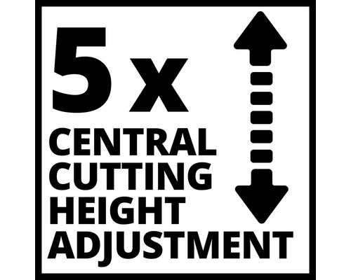 Symbole pour réglage central de la hauteur de coupe à cinq niveaux