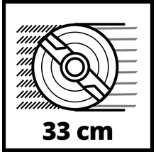 Symbole pour une largeur de coupe de 33 centimètres