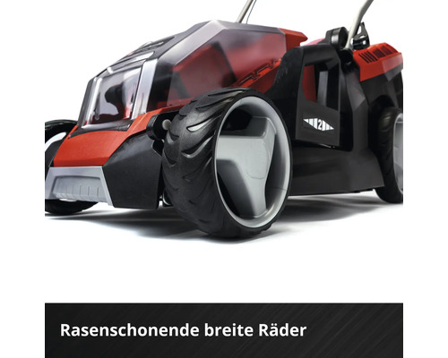 Rasenmäher mit breiten Rädern