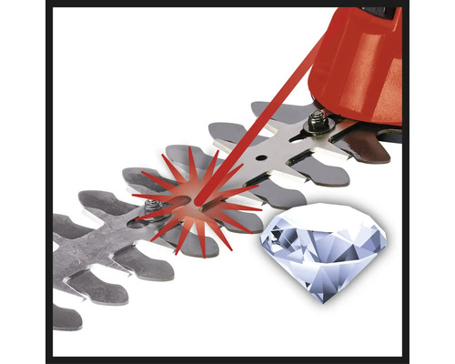 Heckenscherenmesser mit Laserstrahl und Diamant