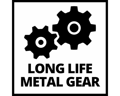 Symbol für lange Lebensdauer durch Metallgetriebe