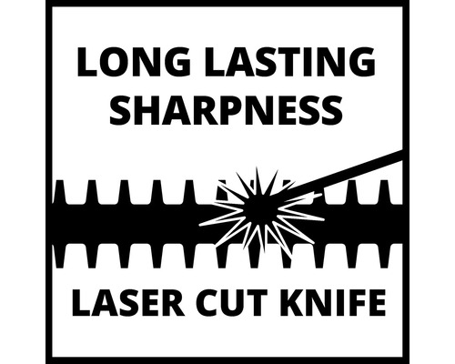 Symbol für langanhaltende Schärfe durch Laserschnittmesser