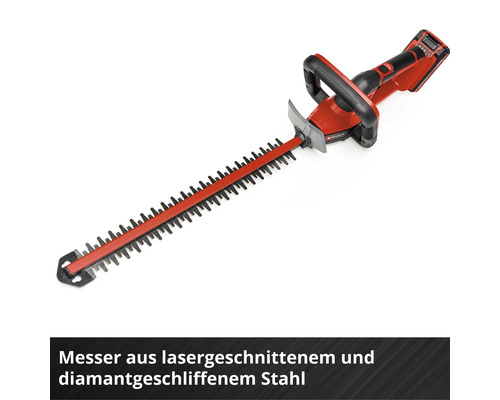 Akku Heckenschere mit lasergeschnittenen Stahlklingen