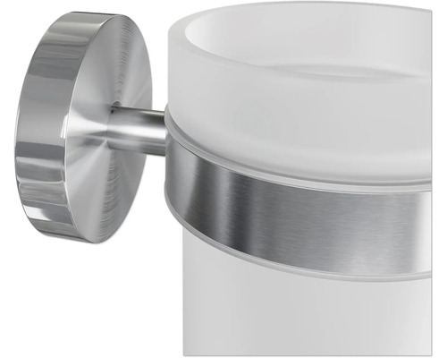 Wand-Zahnputzbecherhalter aus Metall und Glas