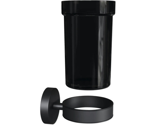 Schwarzer Zahnputzbecher zur Wandmontage
