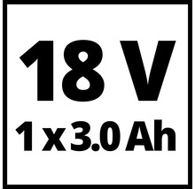 Symbol für 18 Volt 1 mal 3.0 Amperestunden