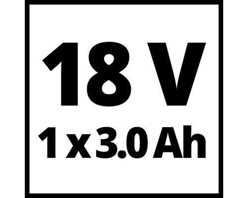 Symbol für 18 Volt 1 mal 3.0 Amperestunden