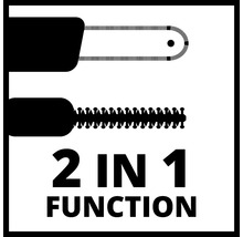 Symbol für 2 in 1 Funktion: Heckenschere und Strauchschere