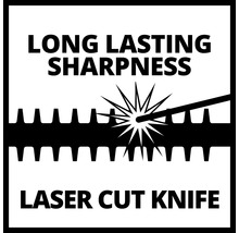 Symbol für lange Lebensdauer und Schärfe durch Laserschnittmesser