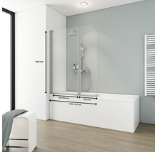 Pare-baignoire 2 pièces SCHULTE Komfort 115 x 140 cm verre transparent couleur de profil aluminium D1653 01 50 140-thumb-1