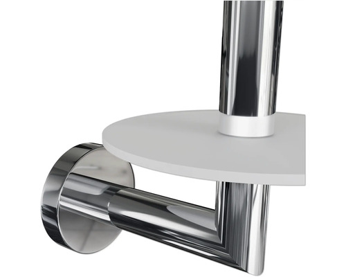 Toilettenpapierhalter mit Ablage aus Metall und Kunststoff